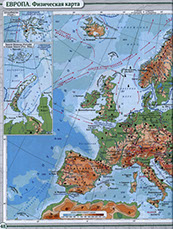 Физическая карта западной Европы