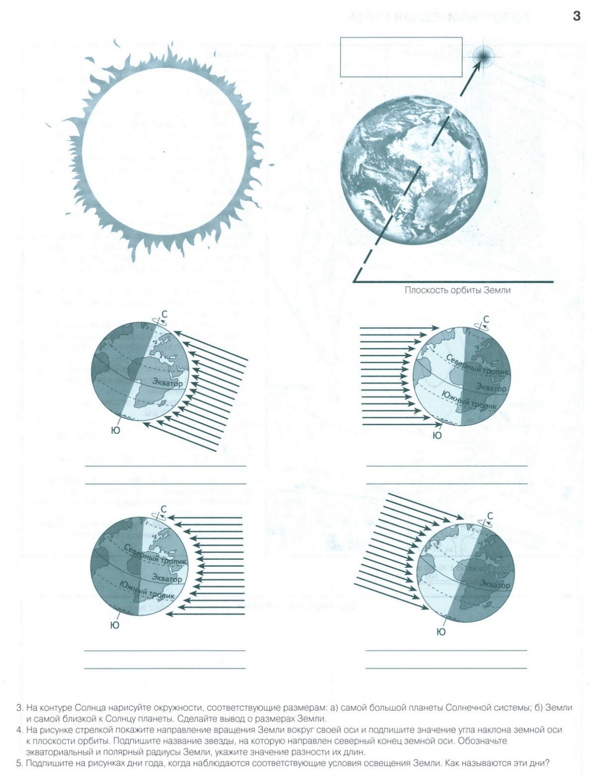 Земля планета солнечной системы - скачать и распечатать контурную карту 6  класс география - Решебник