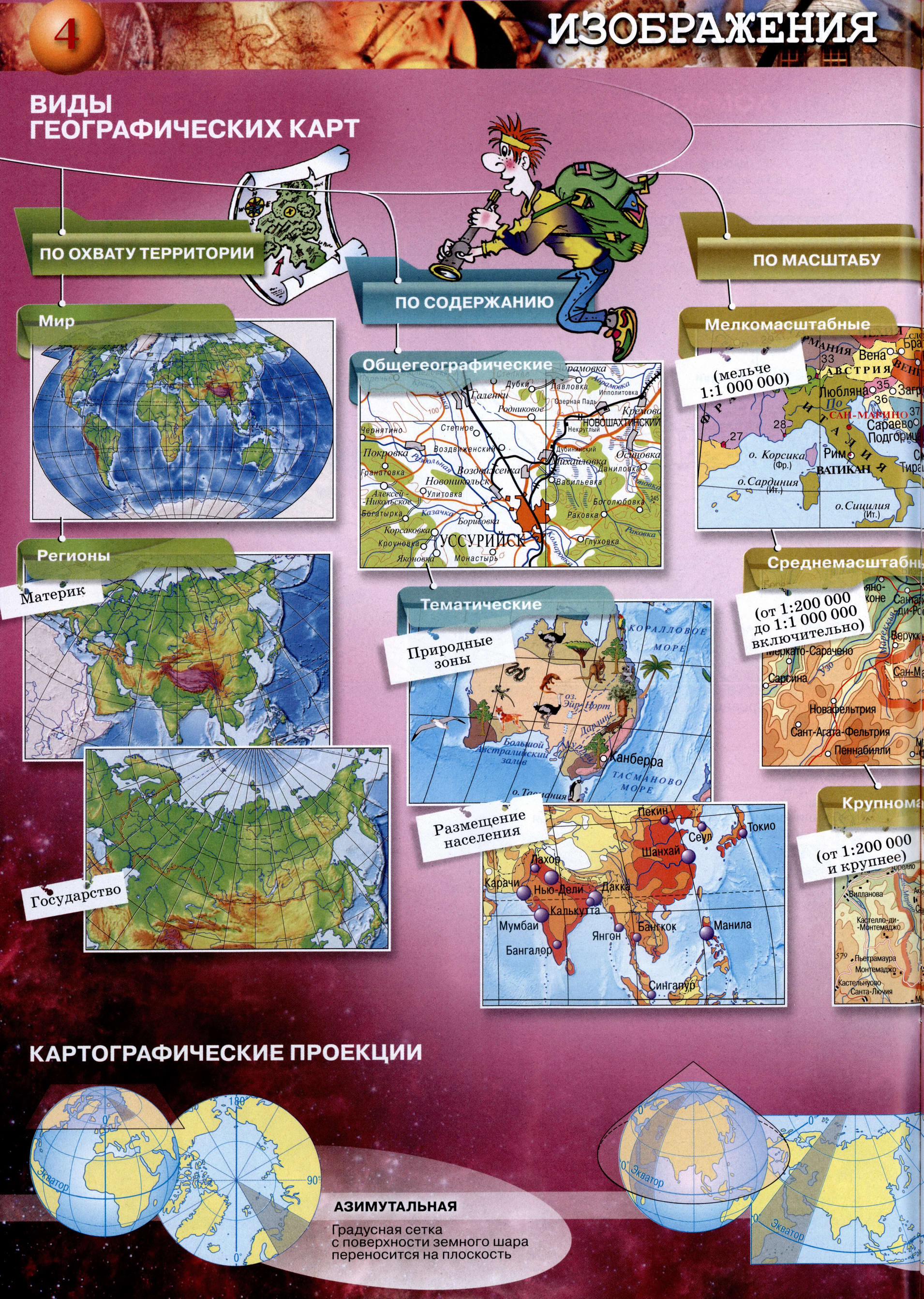 Виды географических карт - Атлас 5-6 класс география Сферы
