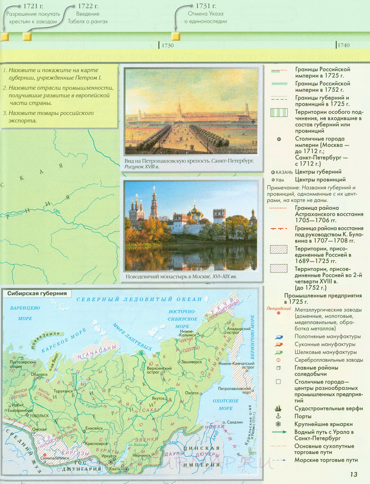 Территориальный рост российского государства в 17 веке контурная карта 7 класс