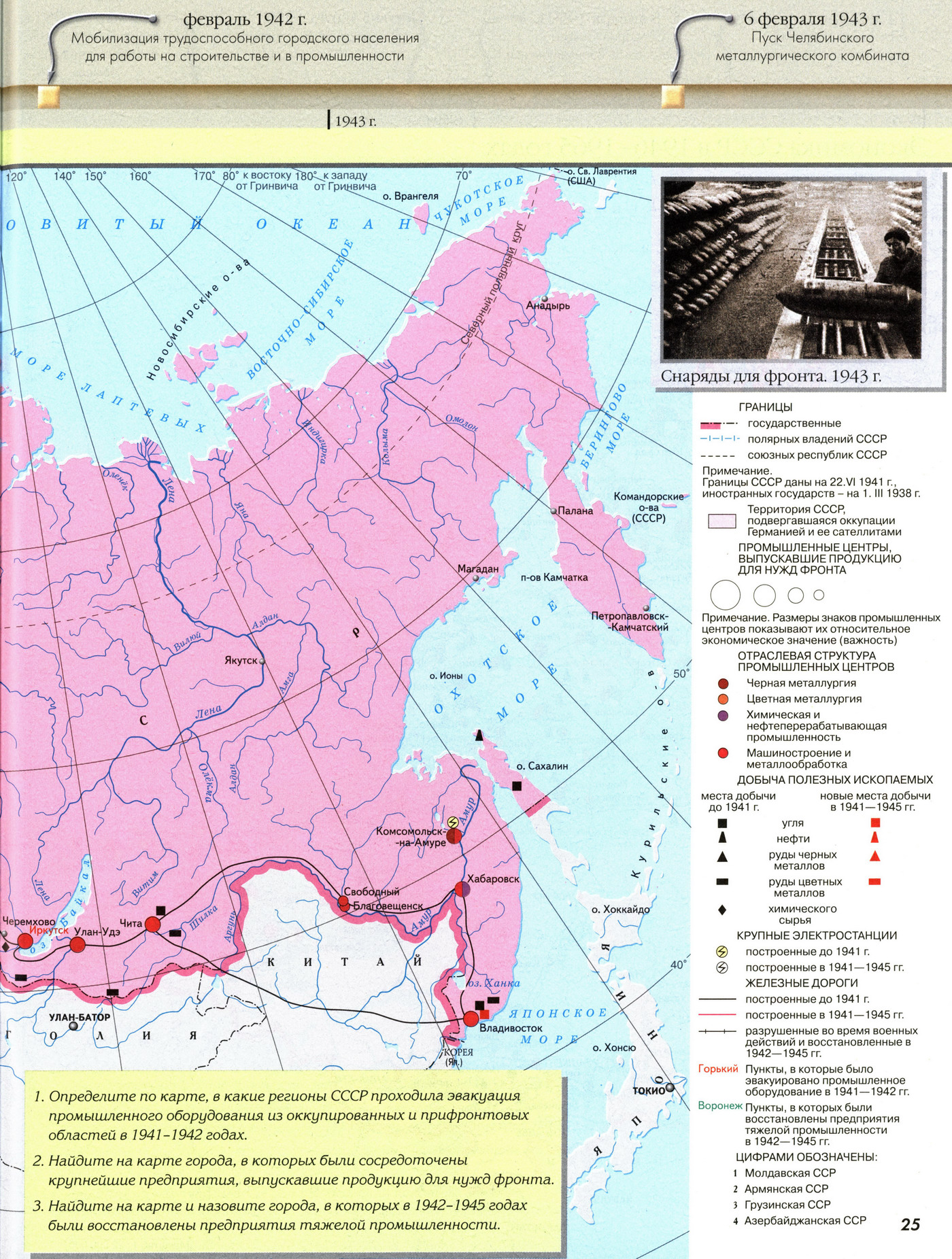 Военные действия 1942 1945 контурная карта