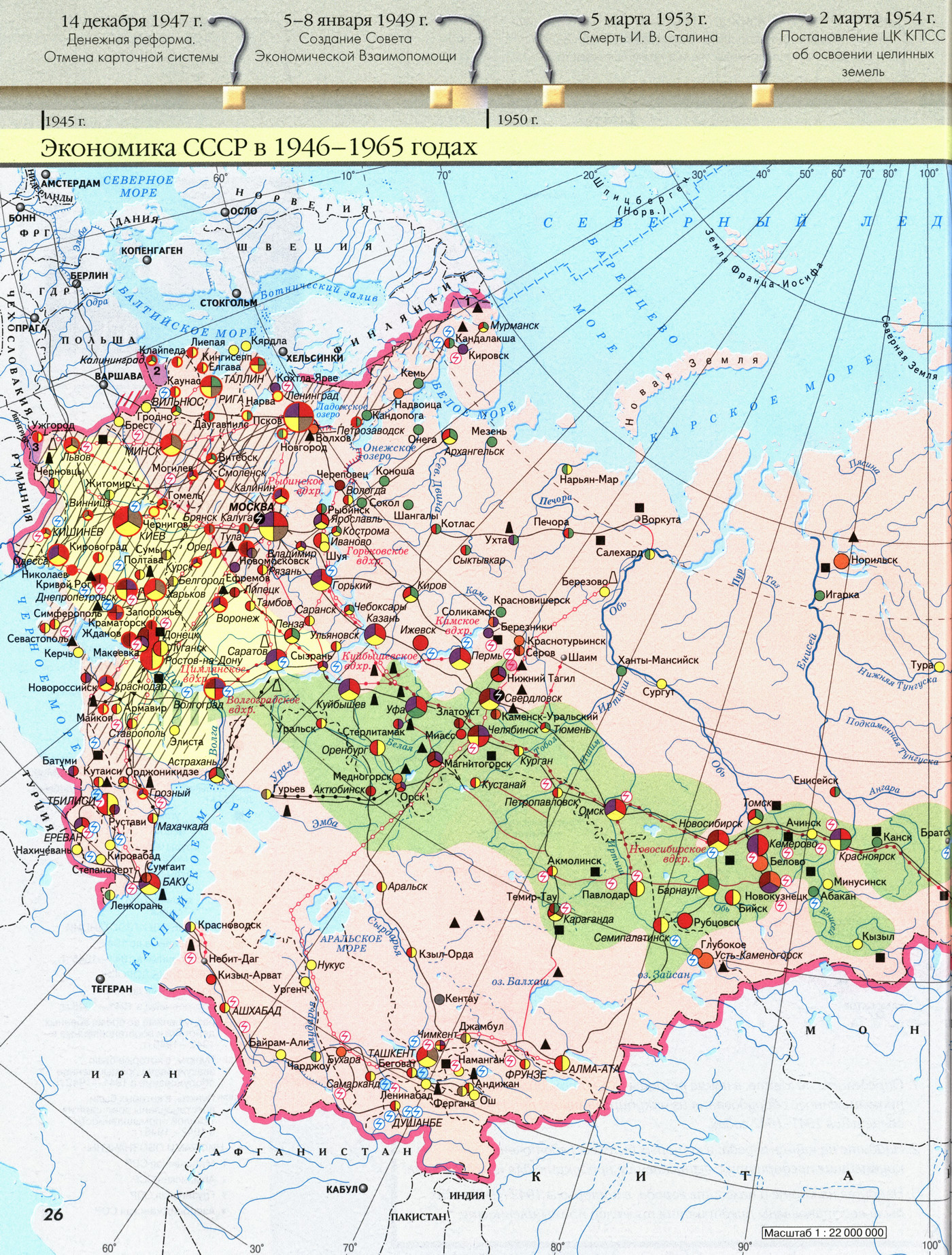 Контурная карта экономика ссср в 1946 1991 годах